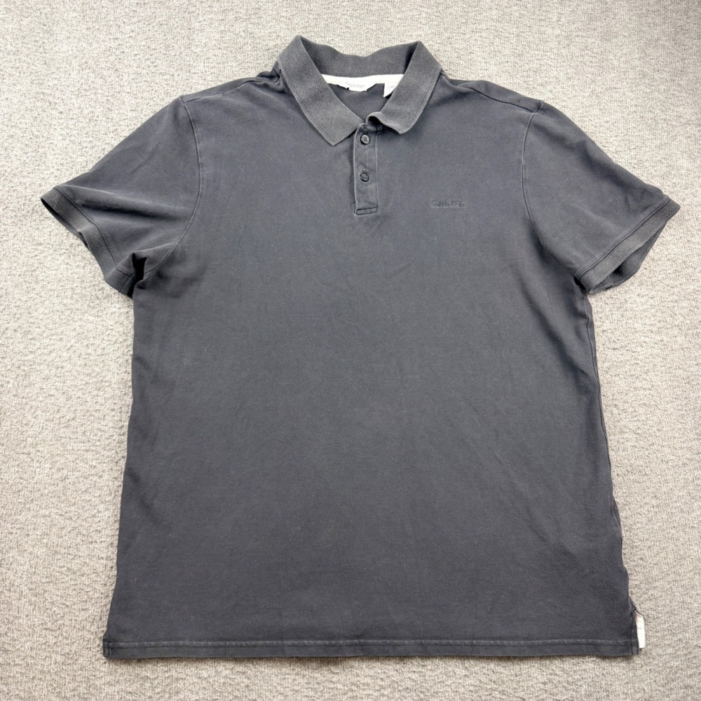 Calvin Klein Short Sleeve Men's L Large Polo Shirt Black 40L8121